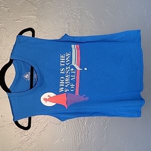 Disney Snow White “Fairest of Them All” Tank Top Small Blue Graphic Tee NWOT